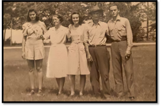 From left: Marjorie, Grandma, Dorothy, Grandpa, and Fred Tobin